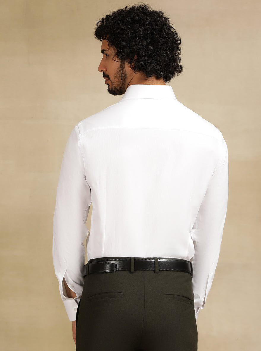 White Dobby Slim Fit Formal Shirt | Metal