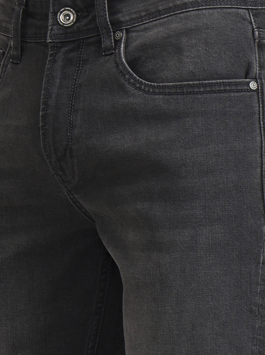 Charcoal Grey Washed Straight Fit Jeans | JadeBlue