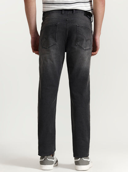 Charcoal Grey Washed Straight Fit Jeans | JadeBlue