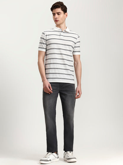 Charcoal Grey Washed Straight Fit Jeans | JadeBlue