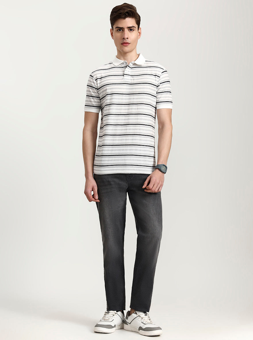 Charcoal Grey Washed Straight Fit Jeans | JadeBlue