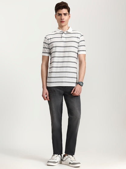 Charcoal Grey Washed Straight Fit Jeans | JadeBlue