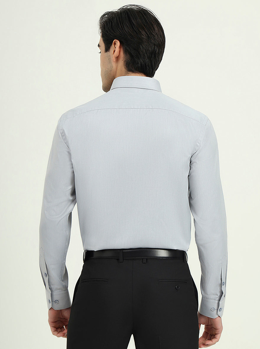 Grey Solid Regular Fit Formal Shirt | Greenfibre