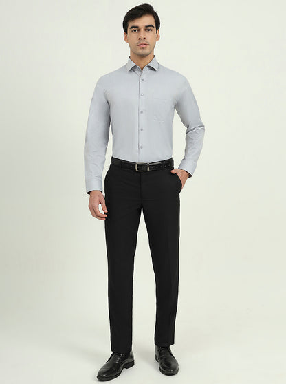 Grey Solid Regular Fit Formal Shirt | Greenfibre