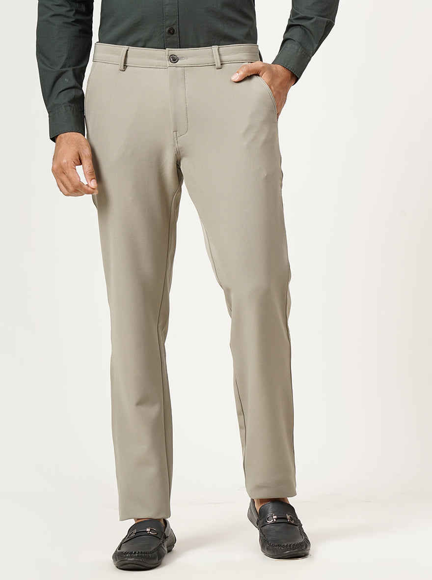 Grey Solid Slim Fit Club Wear Trouser | JB Studio