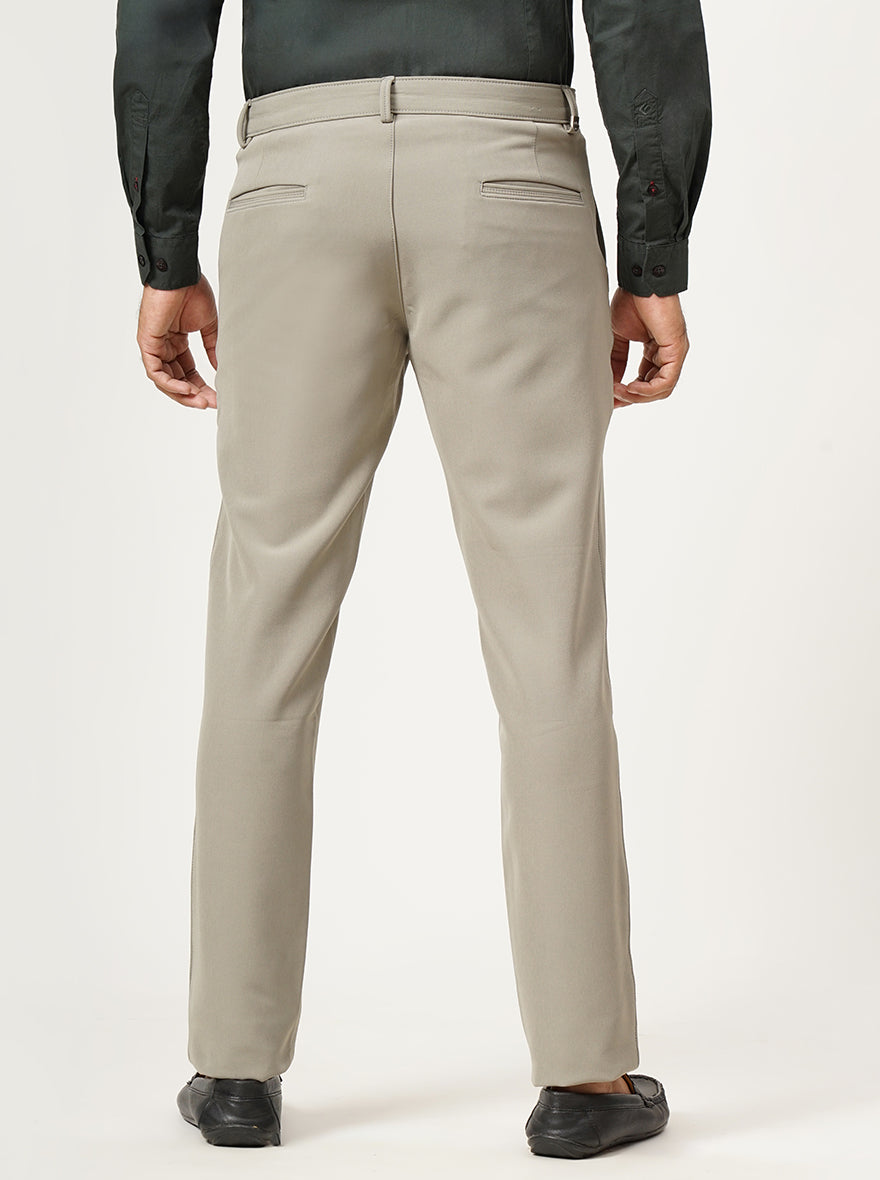 Grey Solid Slim Fit Club Wear Trouser | JB Studio