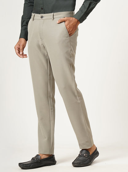 Grey Solid Slim Fit Club Wear Trouser | JB Studio
