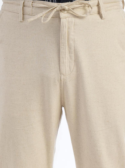 Beige Solid Slim Fit Track Pant | JadeBlue