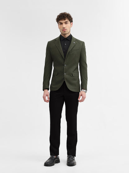 Olive Solid Regular Fit Blazer | Wyre