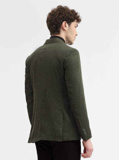 Olive Solid Regular Fit Blazer | Wyre