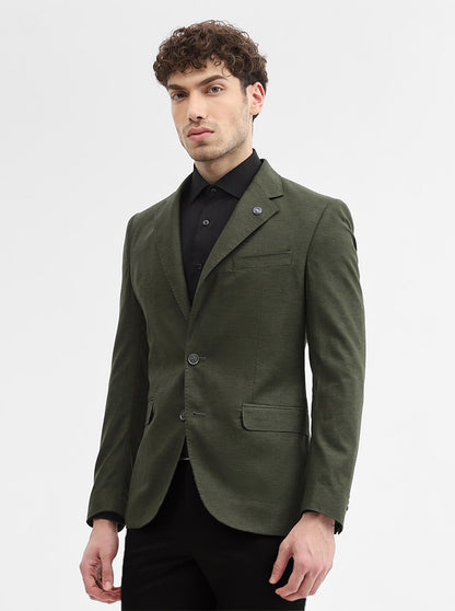 Olive Solid Regular Fit Blazer | Wyre