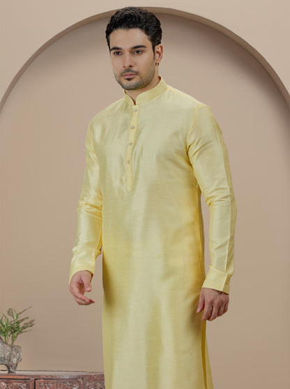 Mustard Solid Kurta Pajama | TULA
