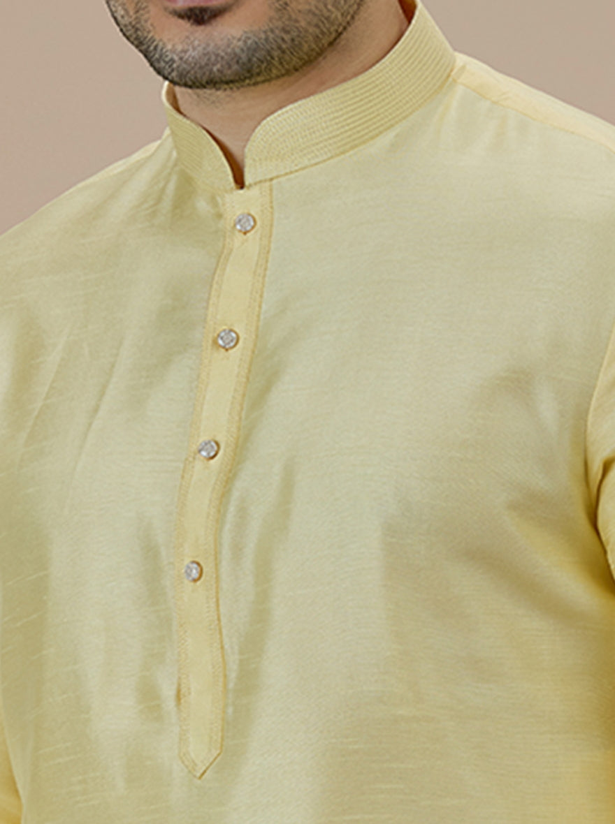 Mustard Solid Kurta Pajama | TULA