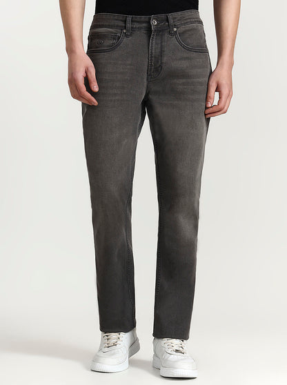 Light Grey Washed Straight Fit Jeans | JadeBlue
