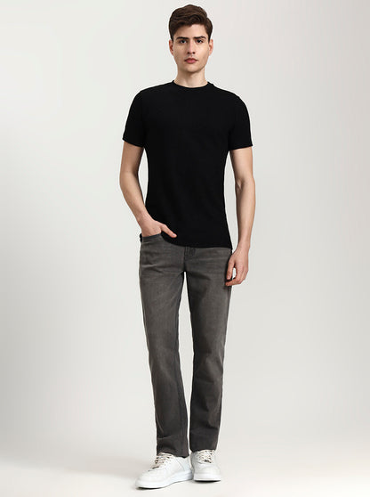 Light Grey Washed Straight Fit Jeans | JadeBlue