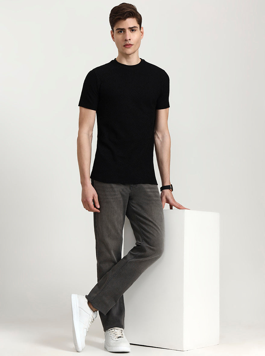 Light Grey Washed Straight Fit Jeans | JadeBlue