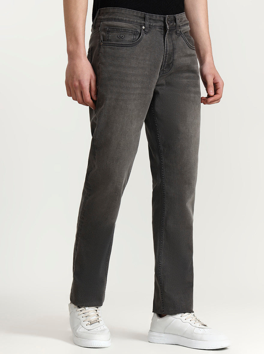Light Grey Washed Straight Fit Jeans | JadeBlue