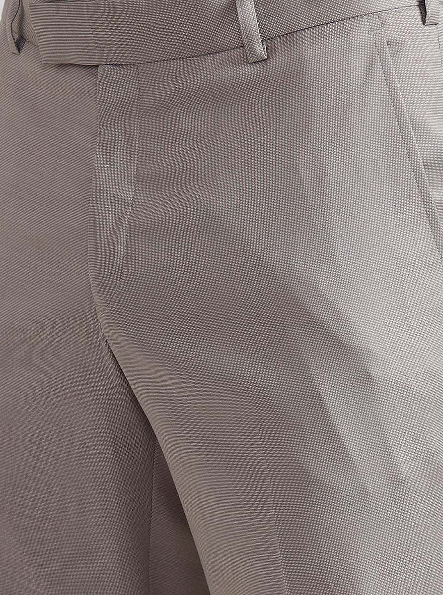 Fawn Printed Slim Fit Formal Trouser | Metal