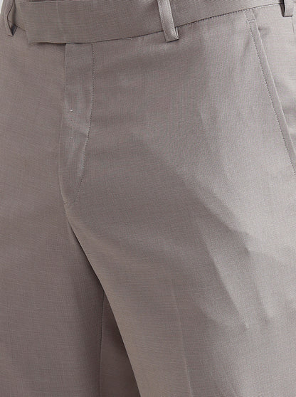 Fawn Printed Slim Fit Formal Trouser | Metal