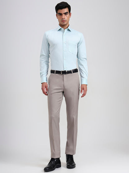 Fawn Printed Slim Fit Formal Trouser | Metal