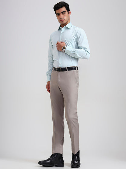 Fawn Printed Slim Fit Formal Trouser | Metal