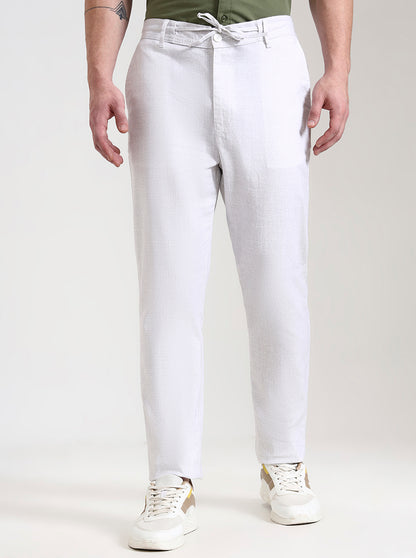 White Solid Regular Fit Track Pant | JadeBlue