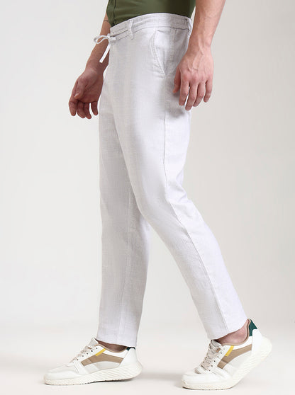 White Solid Regular Fit Track Pant | JadeBlue