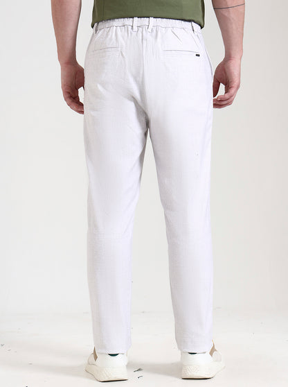 White Solid Regular Fit Track Pant | JadeBlue