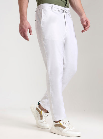 White Solid Regular Fit Track Pant | JadeBlue