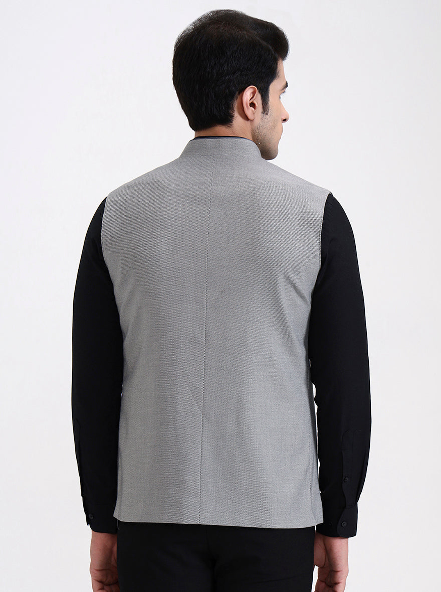 Grey Solid Regular Fit Modi Jacket | JadeBlue