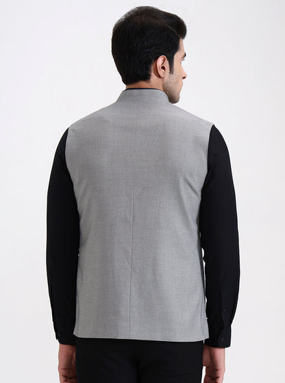 Grey Solid Regular Fit Modi Jacket | JadeBlue