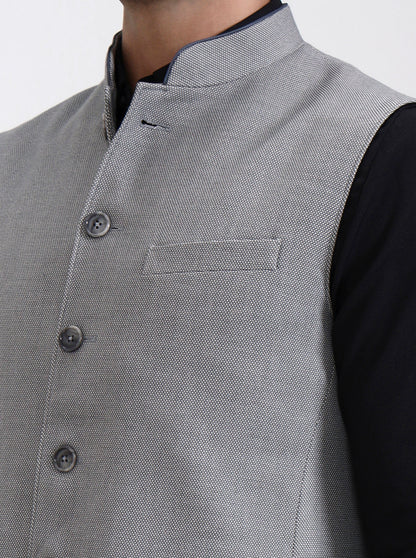 Grey Solid Regular Fit Modi Jacket | JadeBlue
