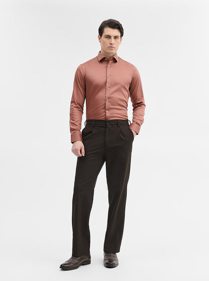 Rust Solid Slim Fit Party Wear Shirt | Wyre
