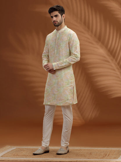 Cream Printed  Kurta | TULA