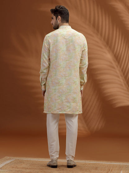 Cream Printed  Kurta | TULA
