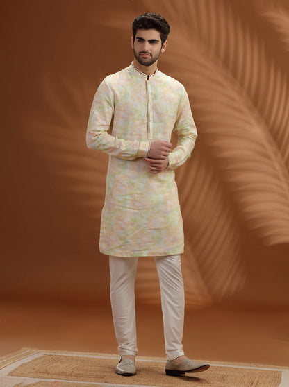 Cream Printed  Kurta | TULA