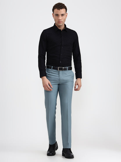 Black Printed Slim Fit Formal Shirt | JadeBlue Youth