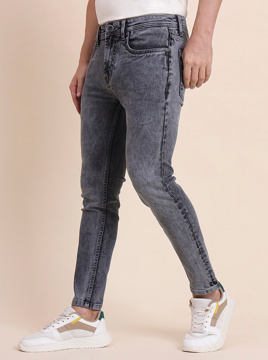 Mid Grey Washed Rider Fit Jeans | JadeBlue
