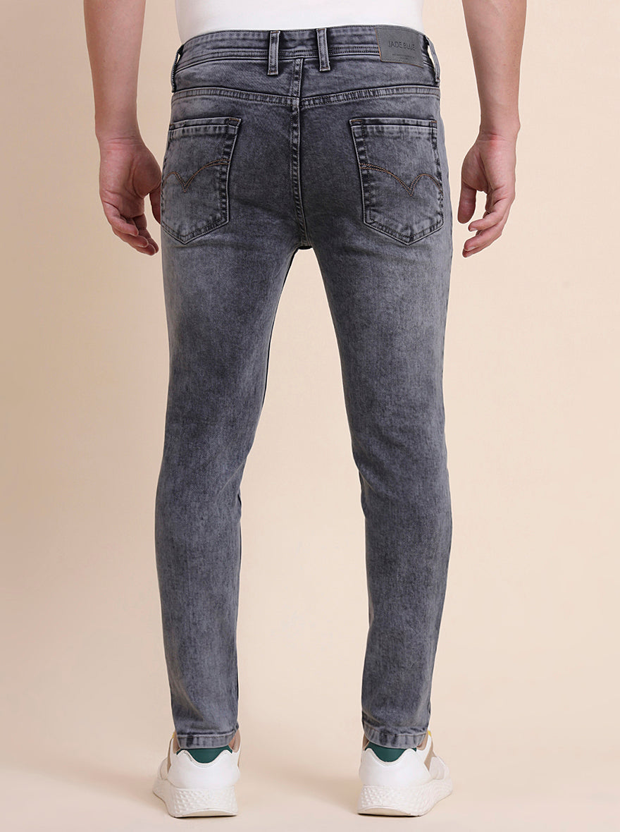 Mid Grey Washed Rider Fit Jeans | JadeBlue