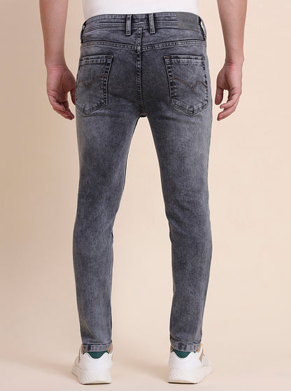 Mid Grey Washed Rider Fit Jeans | JadeBlue