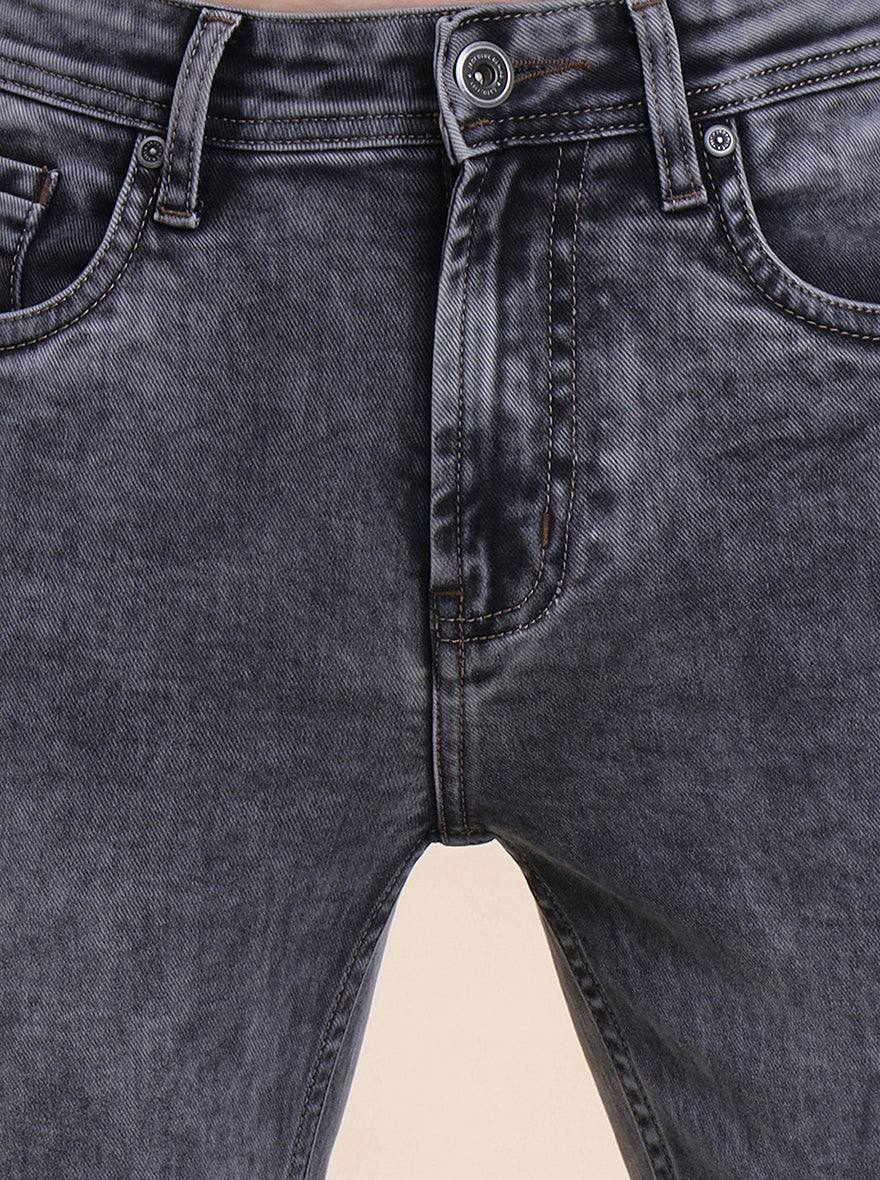 Mid Grey Washed Rider Fit Jeans | JadeBlue
