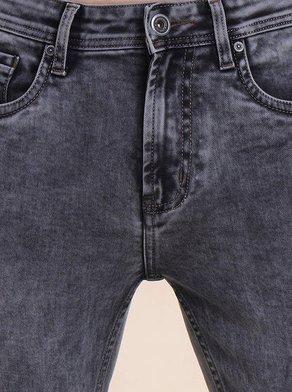 Mid Grey Washed Rider Fit Jeans | JadeBlue