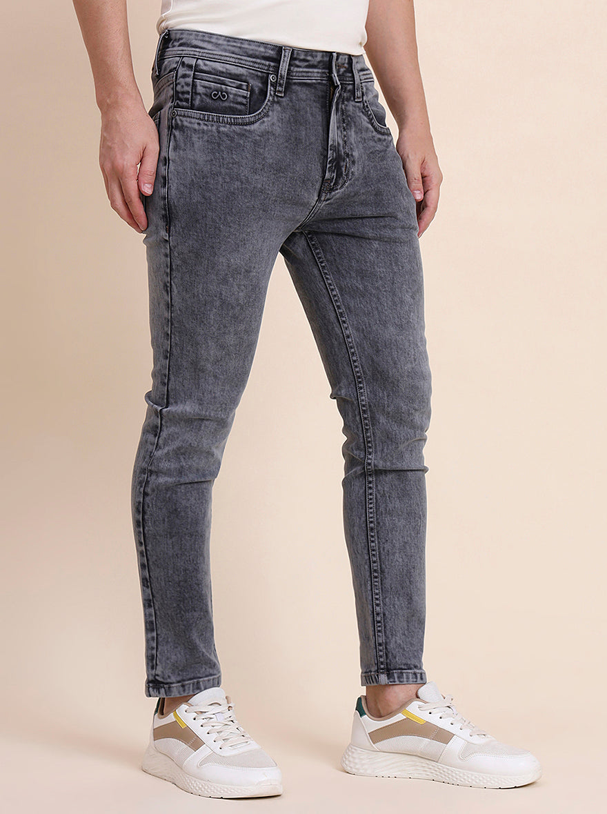 Mid Grey Washed Rider Fit Jeans | JadeBlue