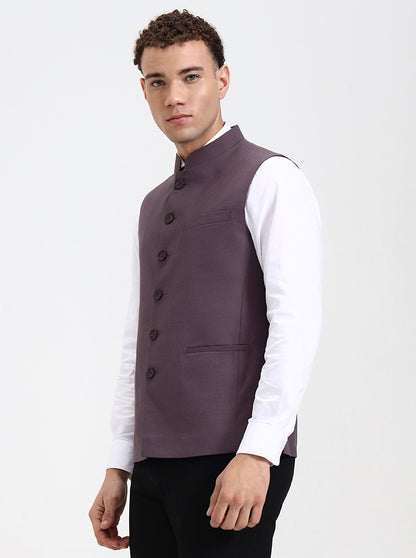 Dark pink Solid Regular Fit Modi Jacket | JadeBlue