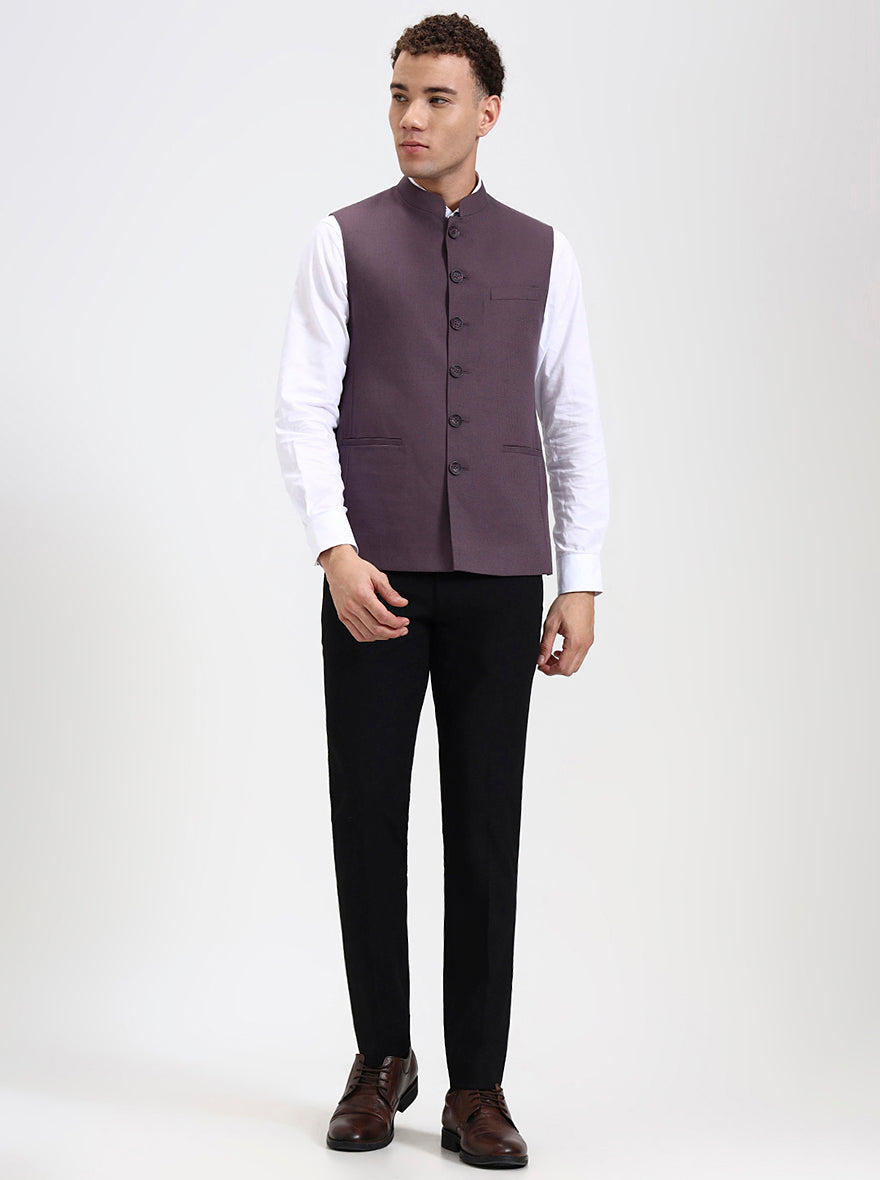 Dark pink Solid Regular Fit Modi Jacket | JadeBlue