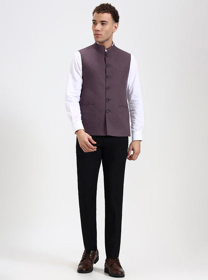 Dark pink Solid Regular Fit Modi Jacket | JadeBlue
