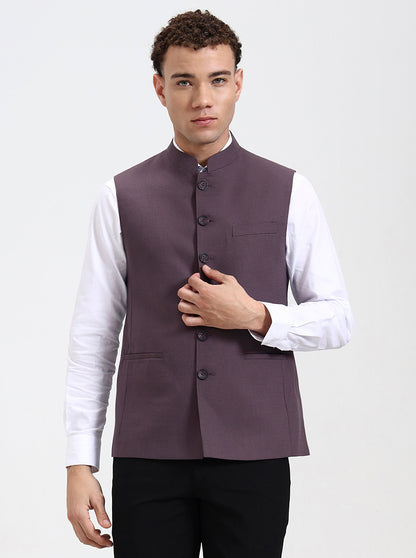Dark pink Solid Regular Fit Modi Jacket | JadeBlue