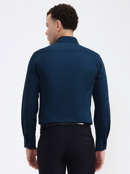 Teal Solid Slim Fit Party Wear Shirt | JB X JB