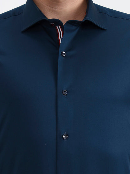 Teal Solid Slim Fit Party Wear Shirt | JB X JB