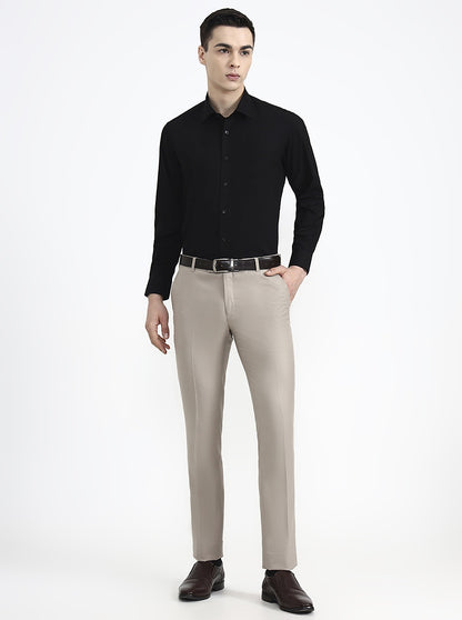 Black Solid Regular Fit Formal Shirt | JadeBlue